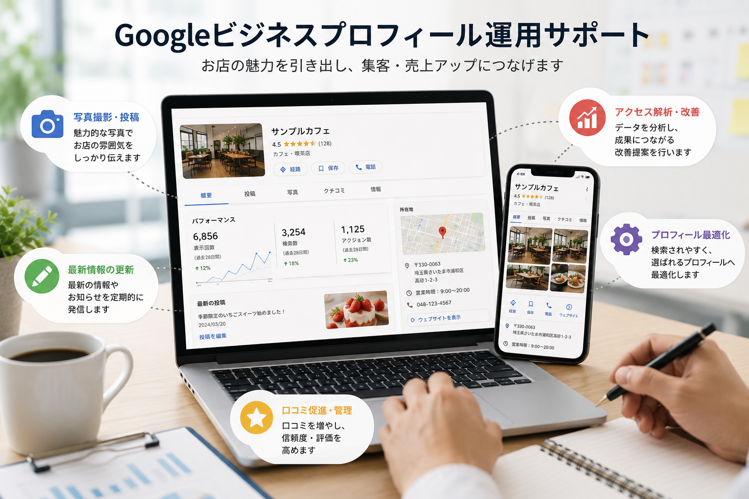 Googleビジネスプロフィール運用サポートのイメージ